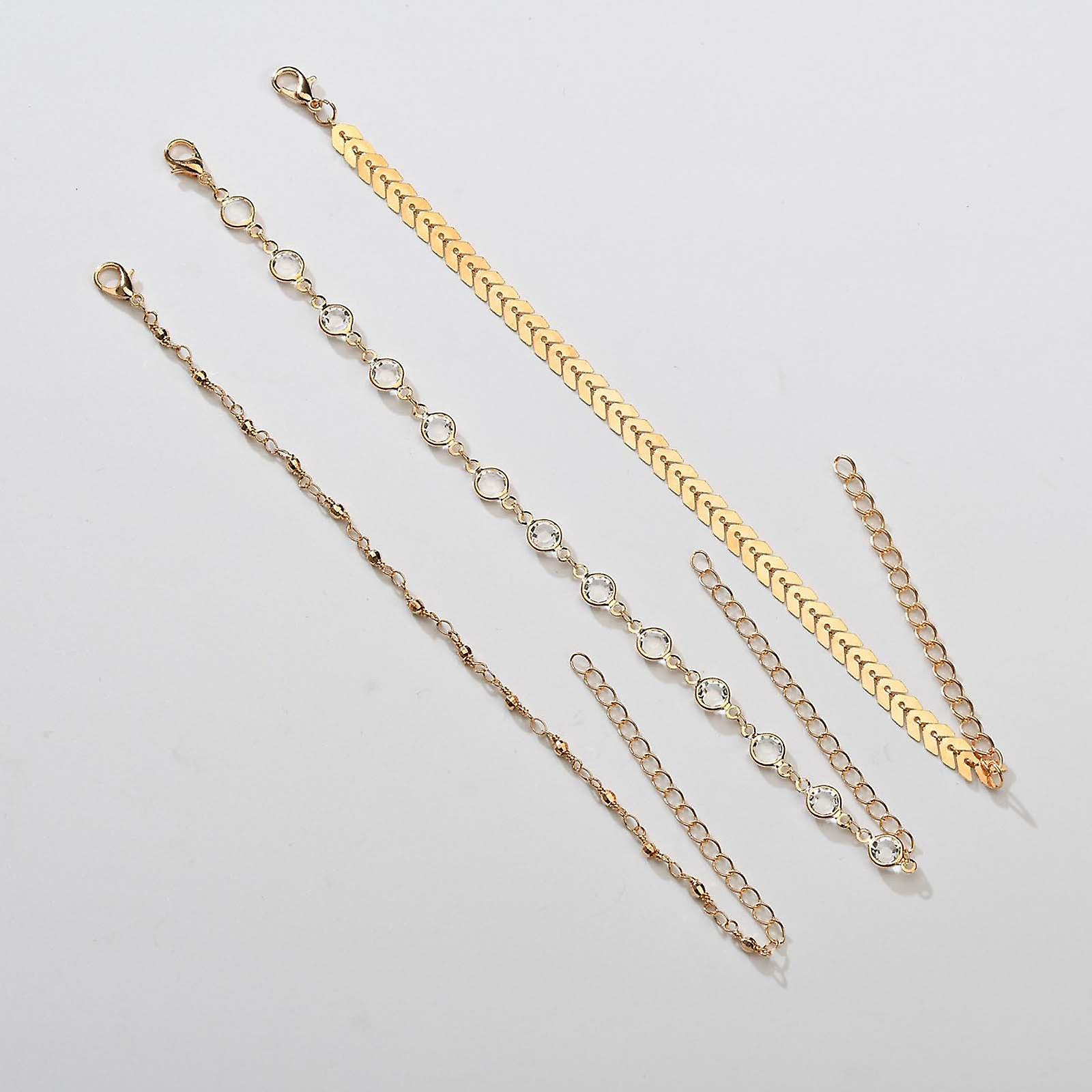 Foto 5 pulgar | Tobillera Huoguo  Bolas A La Moda Para Mujer  Pequeñas Hojas  Borla - Venta Internacional.