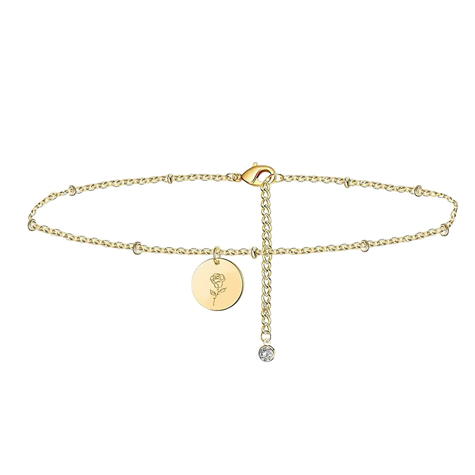 Foto 1 | Anklet Huoguo  Colgante De Aleación Chapado En Oro Para El Mes De Nacimiento  Para Mujer - Venta Internacional.
