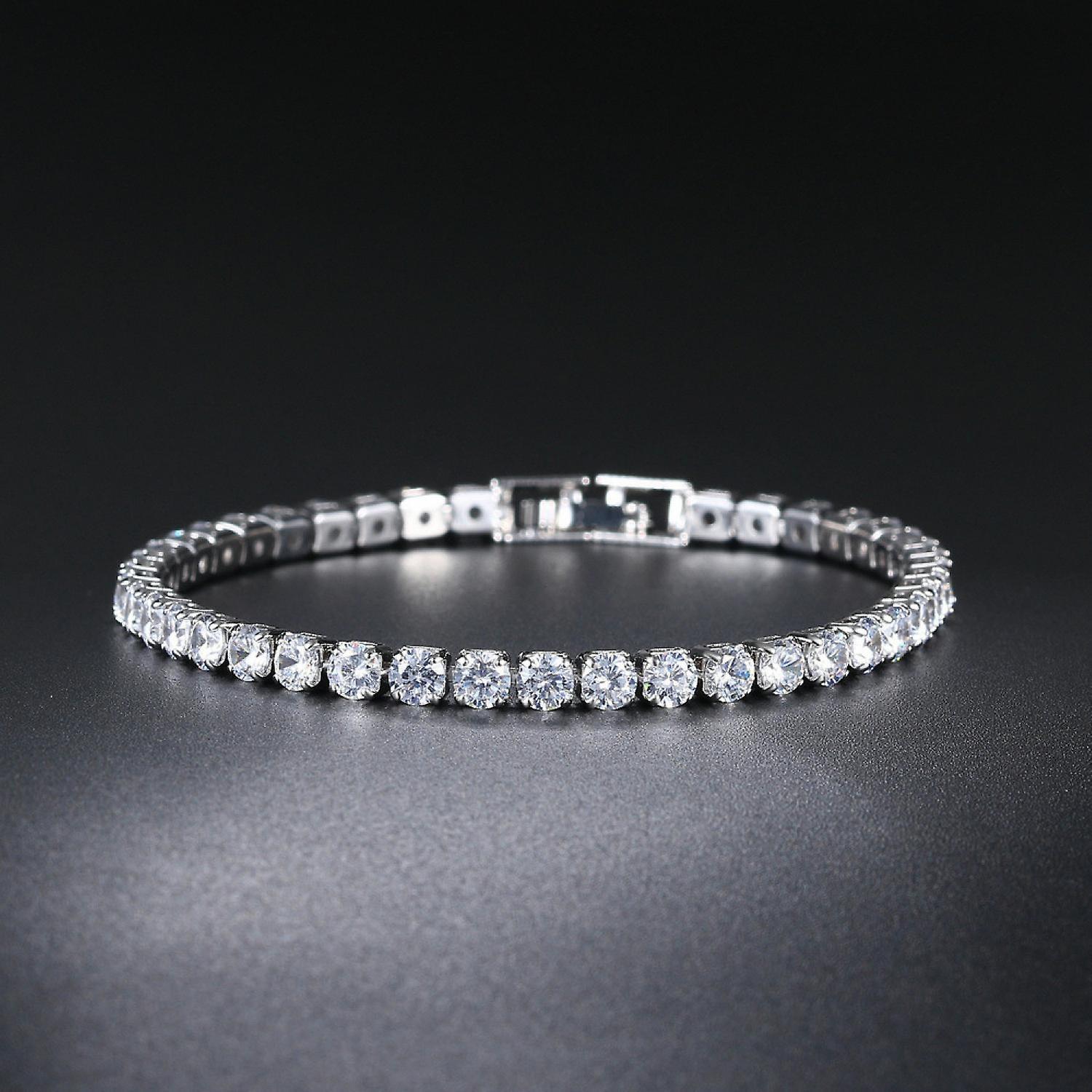 Foto 2 pulgar | Pulsera Huoguo  Diseño De Boda  Circonita Cúbica  Tono Plateado  19 Cm - Venta Internacional.