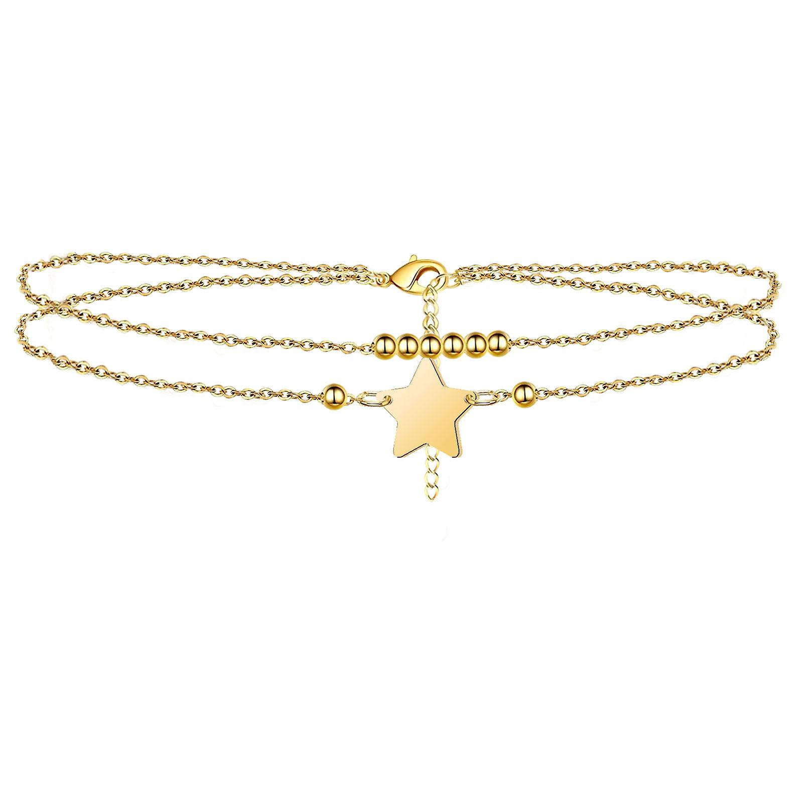 Foto 2 pulgar | Tobillera Huoguo Golden Beach De Tamaño Ajustable Para Mujer - Venta Internacional.