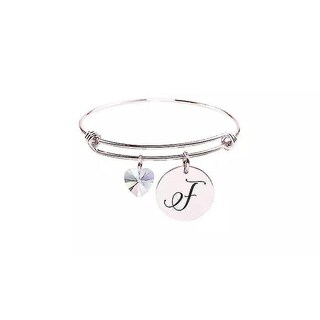 Foto 1 | Brazalete Huoguo En Forma De Corazón Con La Inicial F De Swarovski - Venta Internacional.