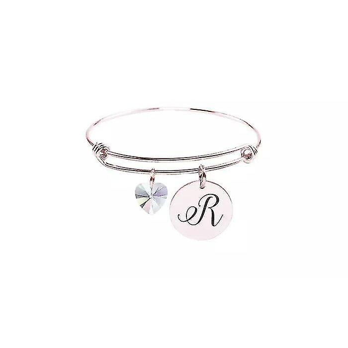 Foto 1 | Brazalete Huoguo En Forma De Corazón Con La Inicial R De Swarovski - Venta Internacional.