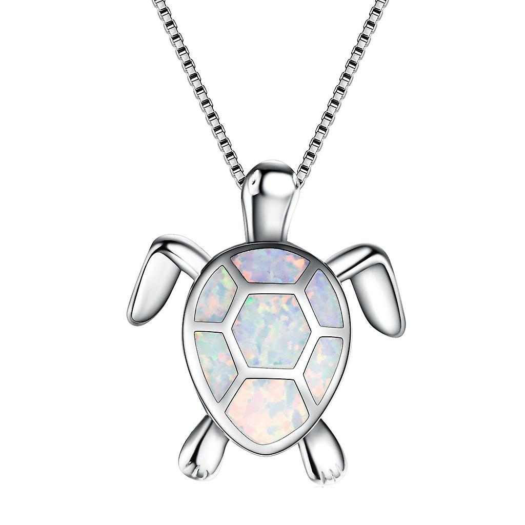 Foto 2 pulgar | Collar Huoguo  Suéter Con Colgante De Tortuga Y Ópalo Para Mujer - Venta Internacional.