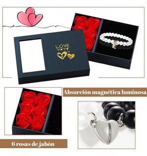 Foto 4 | 2pzs Pulsera Xtellar De Parejas Imán Con Rosa Eterna Caja Regalo