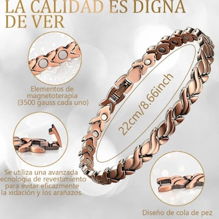 Foto 2 | Xtellar Pulseras Magnéticas De Cobre Puro Para Mujeres Elegantes - Alivio Avanzado Para Artritis
