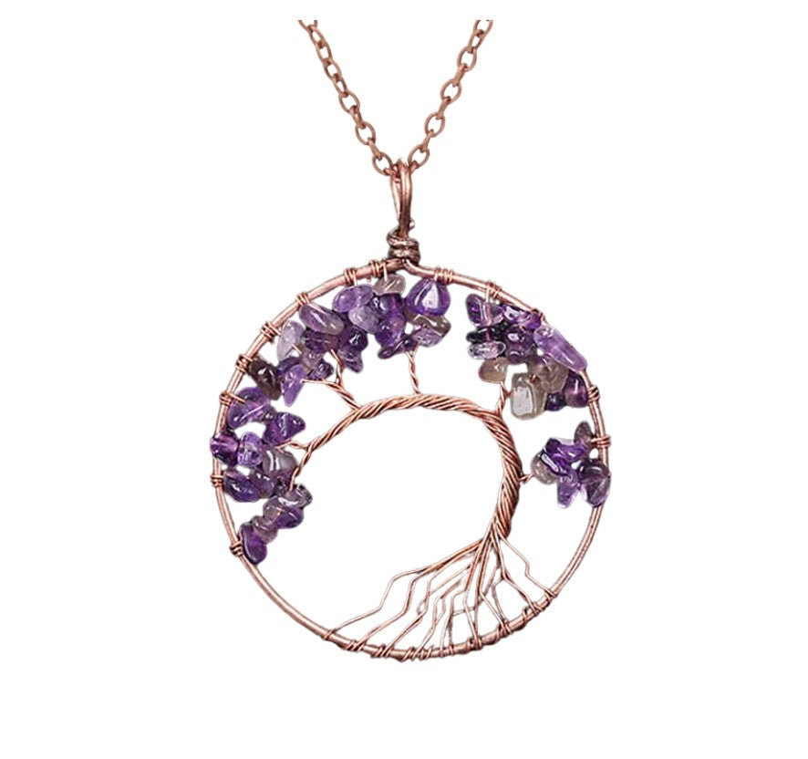 Foto 2 pulgar | Colgante Tree Of Life Con Piedra Amatista Circe Boutique - Venta Internacional.