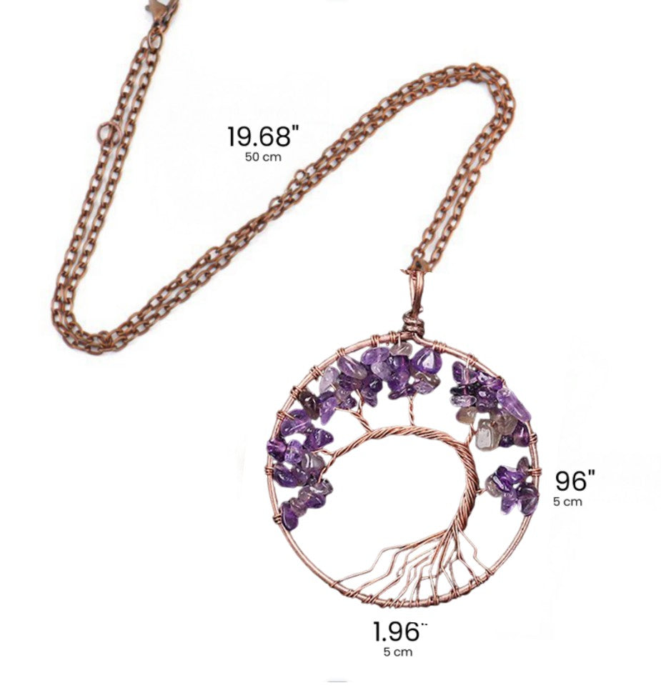 Foto 3 pulgar | Colgante Tree Of Life Con Piedra Amatista Circe Boutique - Venta Internacional.