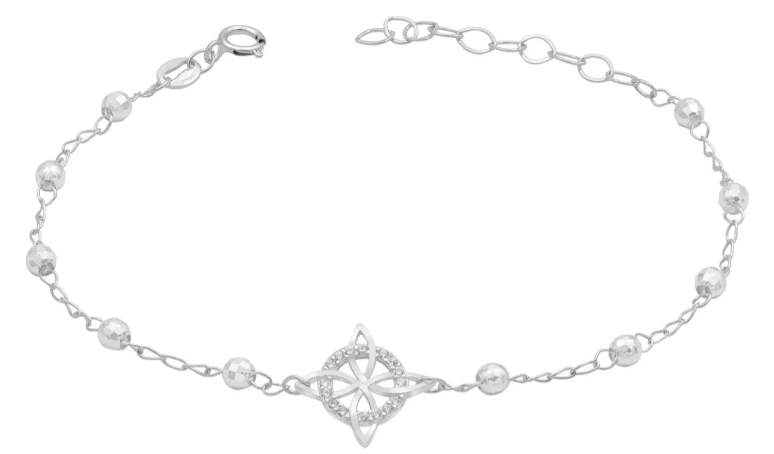 Xtellar Pulsera Ajustable De Plata .925 Con Nudo De Bruja Y Zirconias – Moda Esotérica Y Protección Para Mujer Elegan