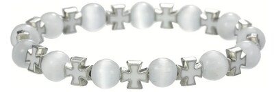 Foto 1 | Pulsera De Xtellar Con Cruz Geométrica En Jade Blanco