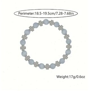 Foto 2 | Pulsera De Xtellar Con Cruz Geométrica En Jade Blanco