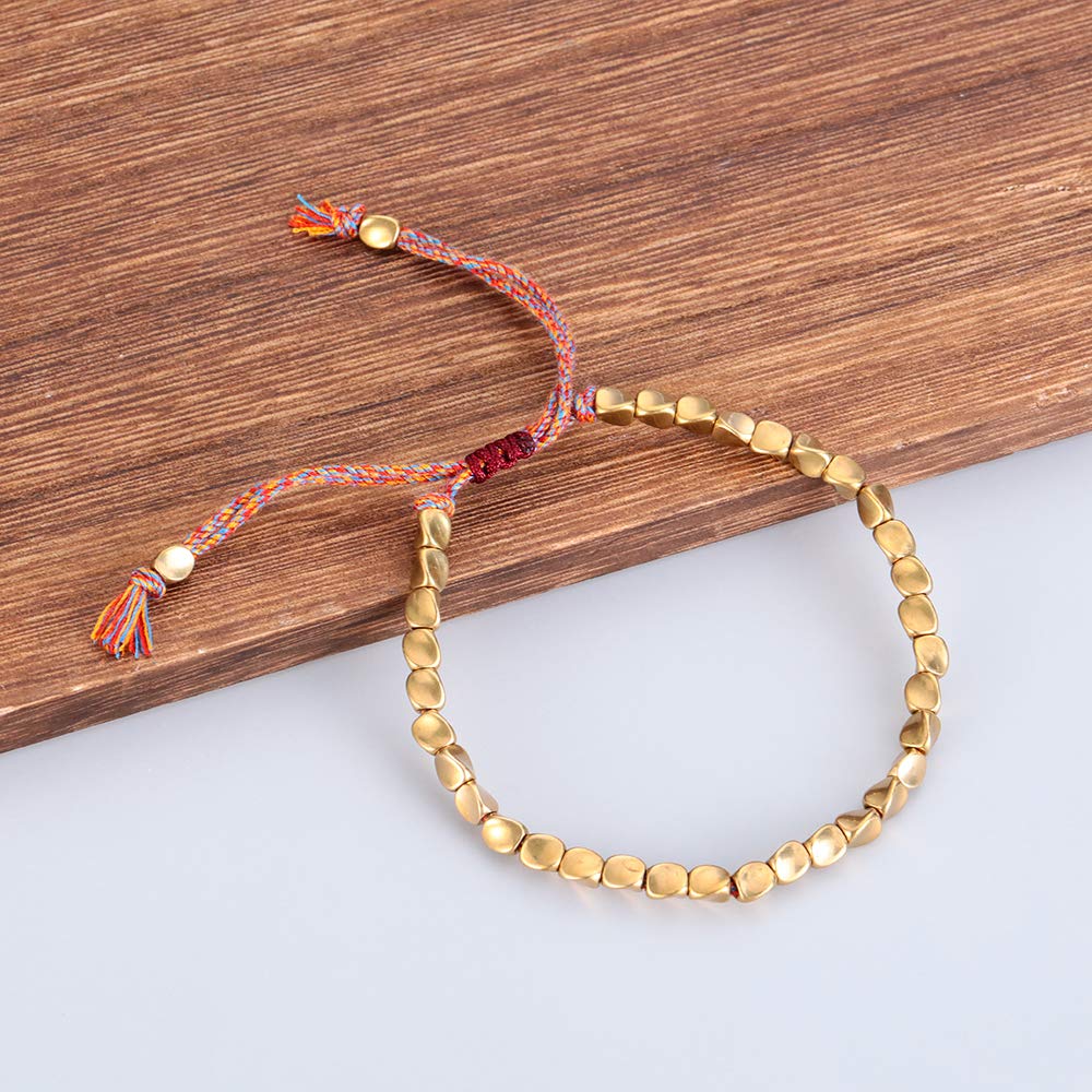 Foto 6 pulgar | Pulsera Homesogood Con Cuentas De Cobre Tibetanas  Cuerda De Algodón Trenzada - Venta Internacional.