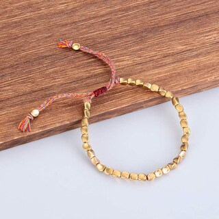 Foto 5 | Pulsera Homesogood Con Cuentas De Cobre Tibetanas Cuerda De Algodón Trenzada - Venta Internacional.