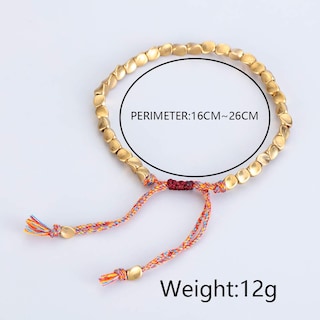 Foto 6 | Pulsera Homesogood Con Cuentas De Cobre Tibetanas Cuerda De Algodón Trenzada - Venta Internacional.
