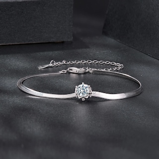 Foto 3 | Chulada Pulsera Serpiente Moissanita De Plata .925 Con Chapa De Platino Talla Ajustable