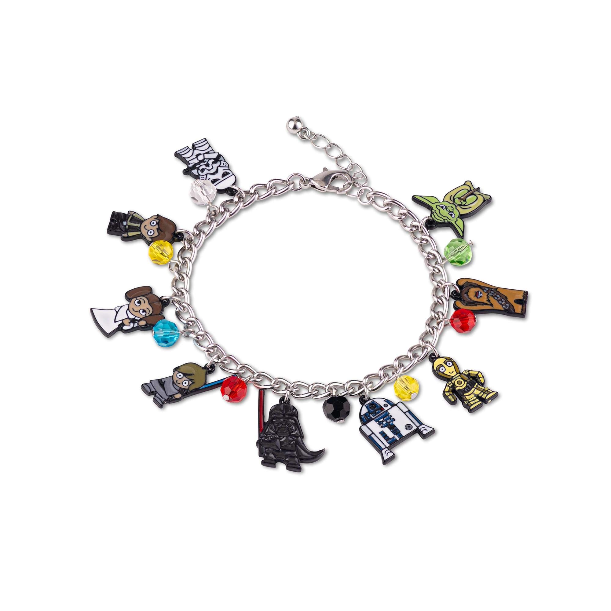 Foto 1 | Pulsera Con Dijes Esmaltados Con Personajes Chibi De Star Wars  15 Mm  Plateada - Venta Internacional.