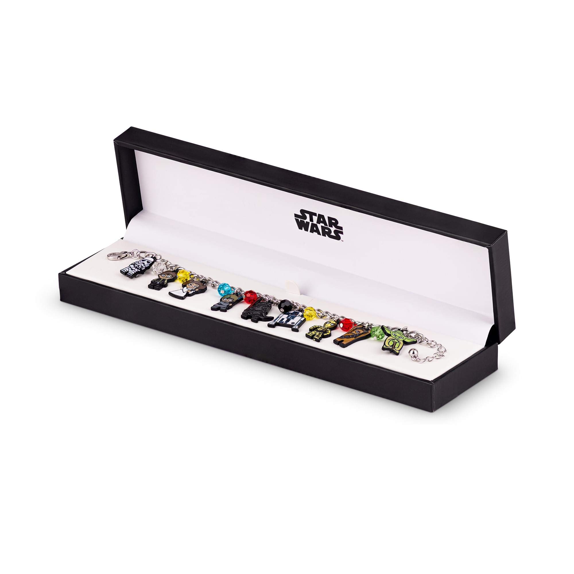 Foto 3 | Pulsera Con Dijes Esmaltados Con Personajes Chibi De Star Wars  15 Mm  Plateada - Venta Internacional.