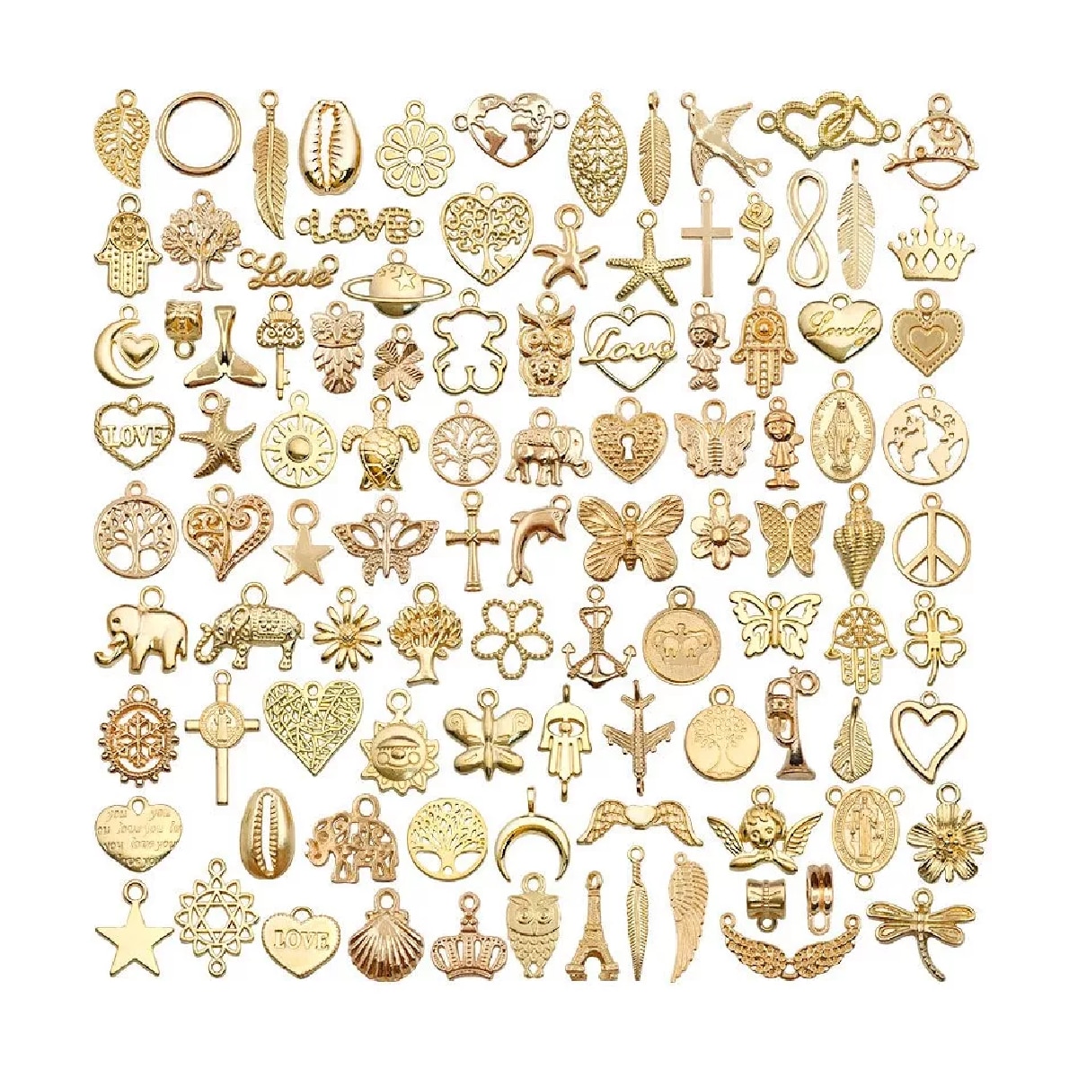 Dijes De Dorado Para Bisutería Pulseras Pendiente Collares Golden-1 $299
