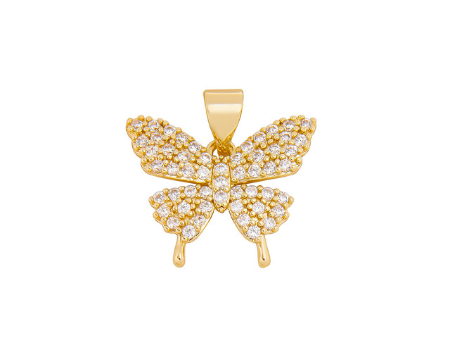 Dije de Chapa De Oro 18k Joyas Plafer 1293d-ch Mariposa Dorada