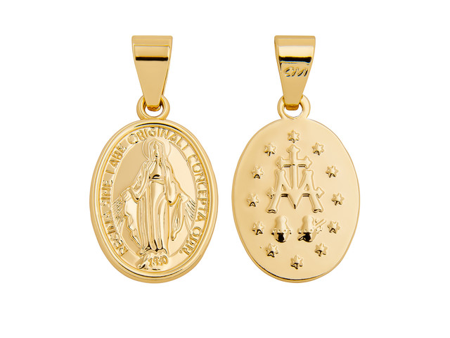 Dije de Chapa de Oro 18k Joyas Plafer 1283d-ch Virgen