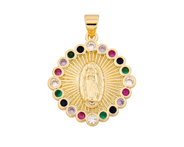 Dije de Chapa de Oro 18k Joyas Plafer 1299d-ch Virgen