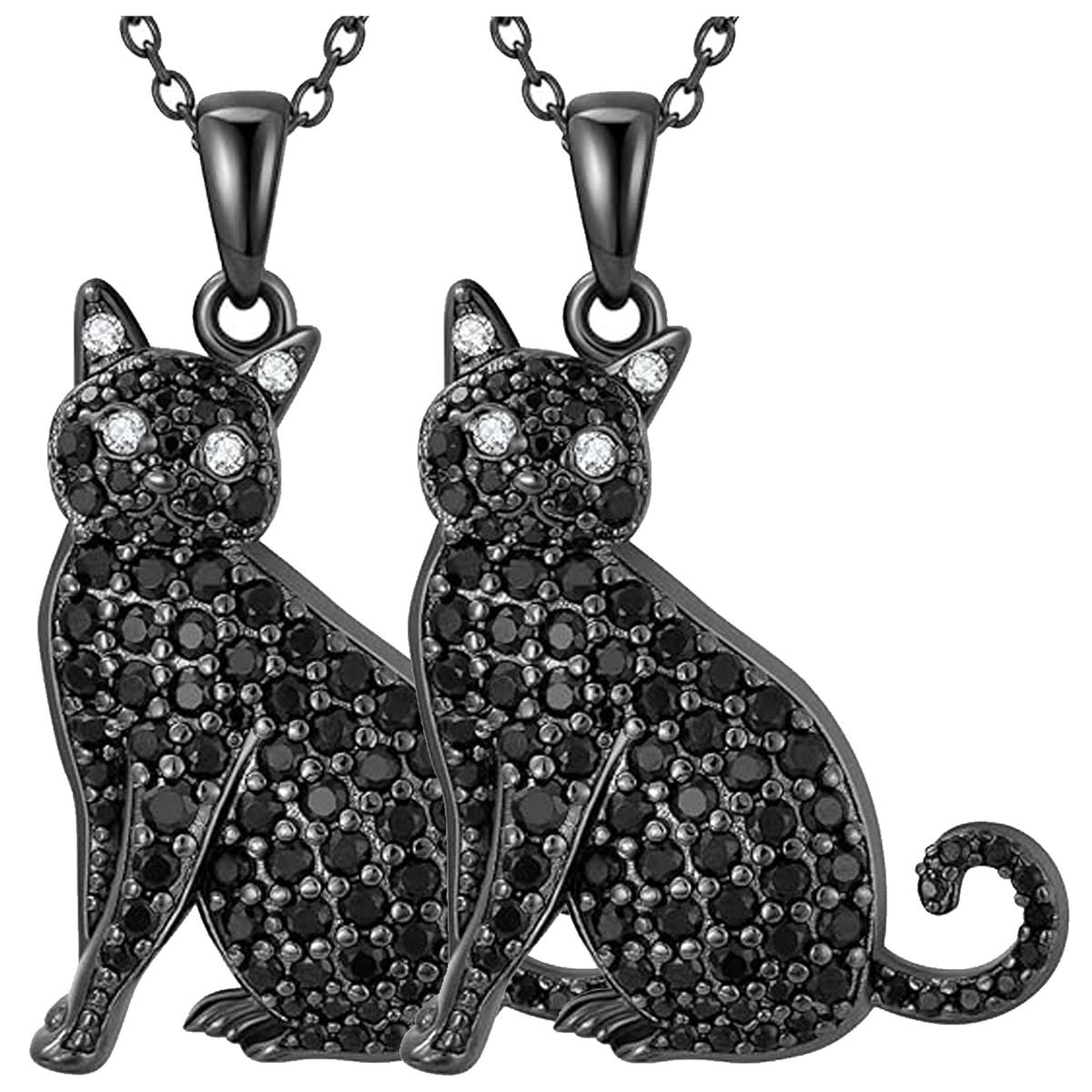 Foto 2 pulgar | Cadenas con Dije de Felinos Mxkae-002 High Monaco 2 Piezas Negro