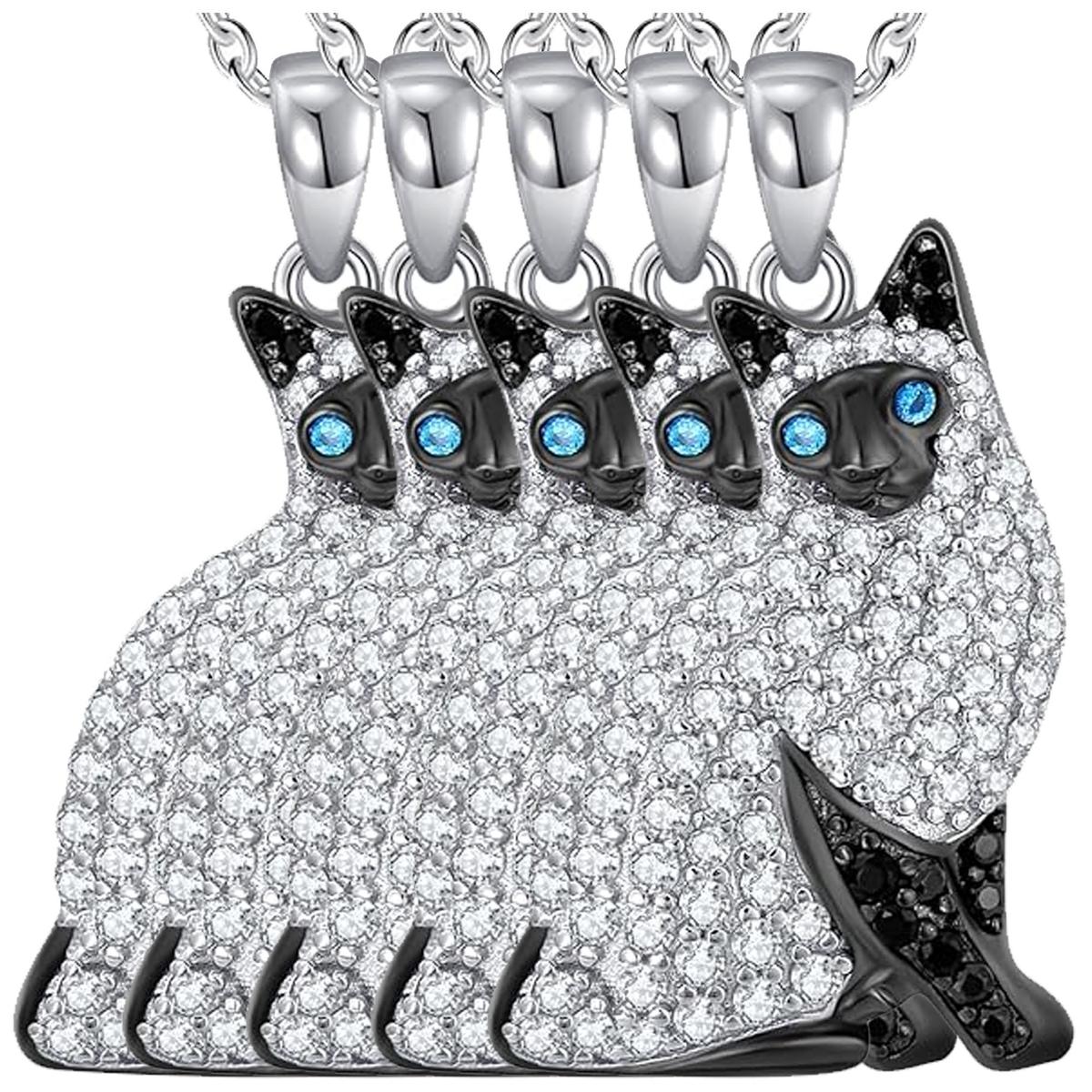 Foto 2 | Cadenas de Acero Inoxidable Gatos Mxeak-005 High Monaco 5 Piezas Plateado y Negro