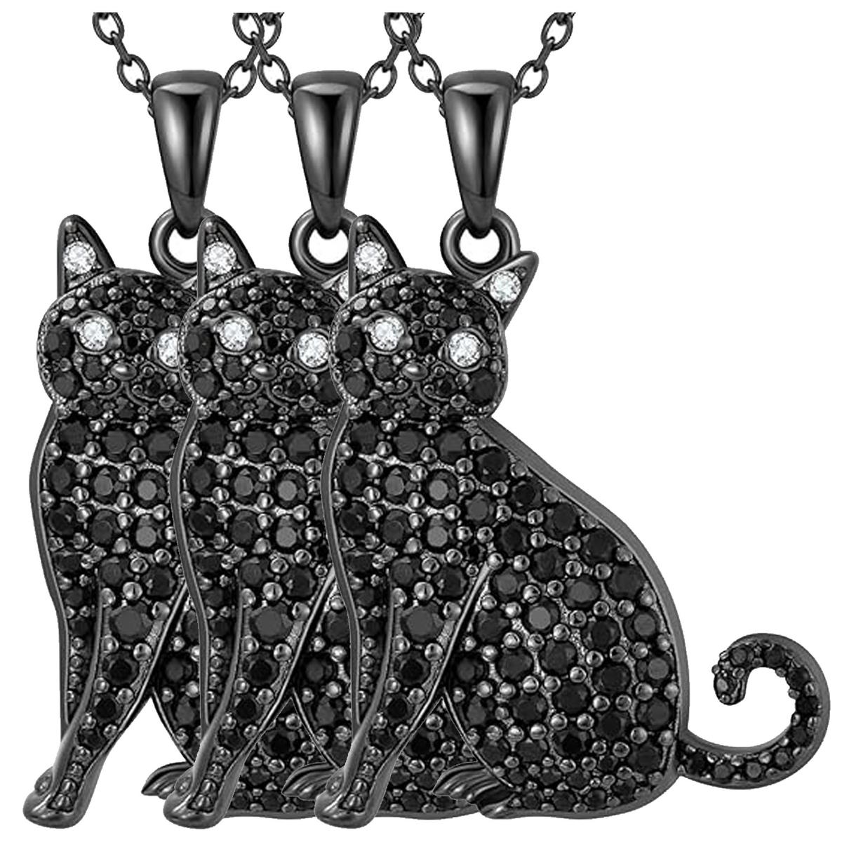 Cadenas Y Dijes De Felinos Mxkae-003 High Monaco  3 Piezas Negro