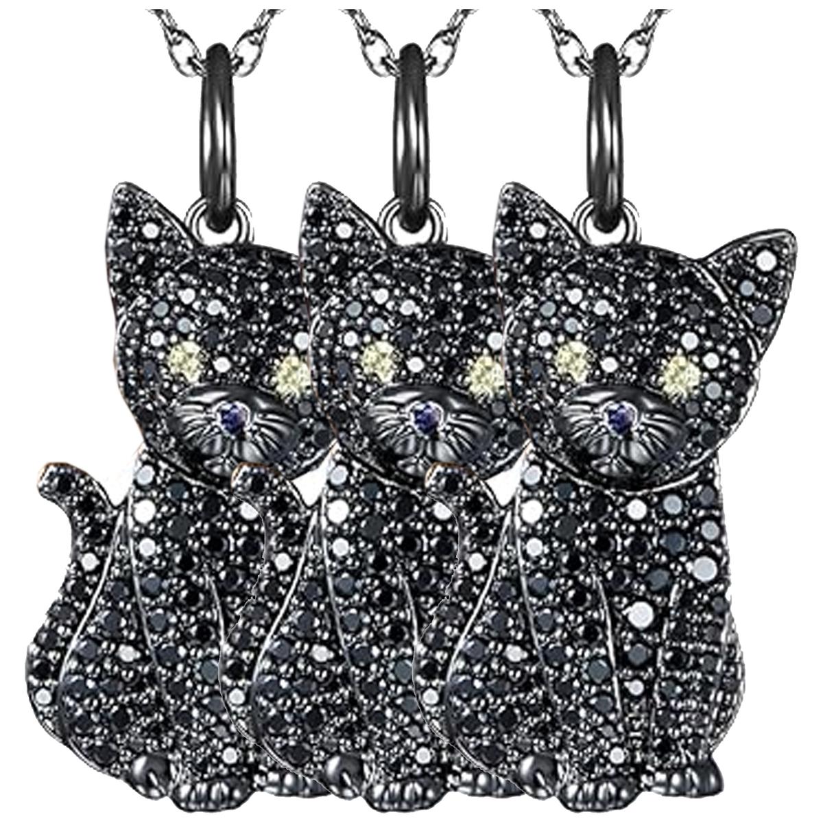 Foto 1 | Collar con Dije de Gatos Mxzke-003 High Monaco 3 Piezas Negro