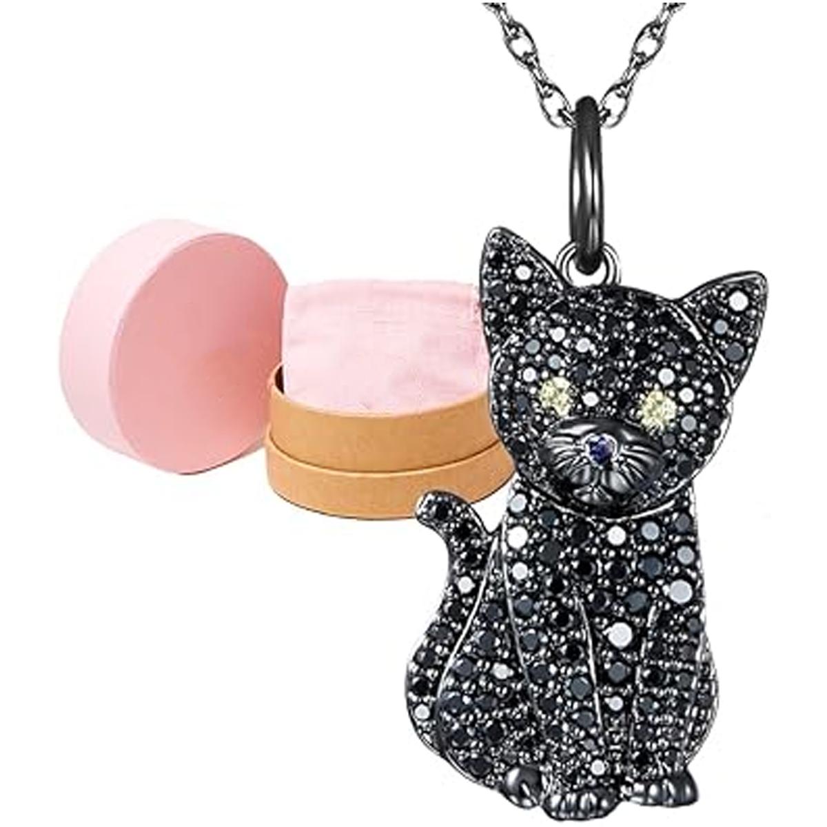 Foto 4 pulgar | Collares con Dije de Gato Mxzke-004 High Monaco 4 Piezas Negro