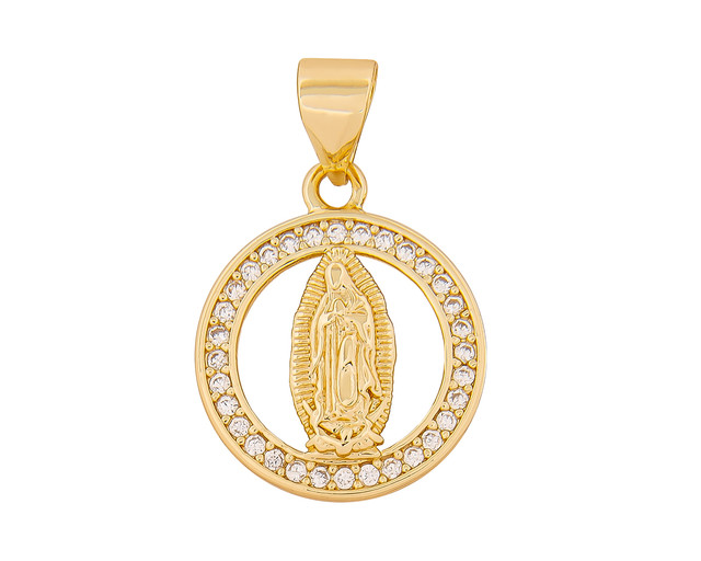 Dije de Chapa de Oro 18k Joyas Plafer 1295d-ch de la Virgen