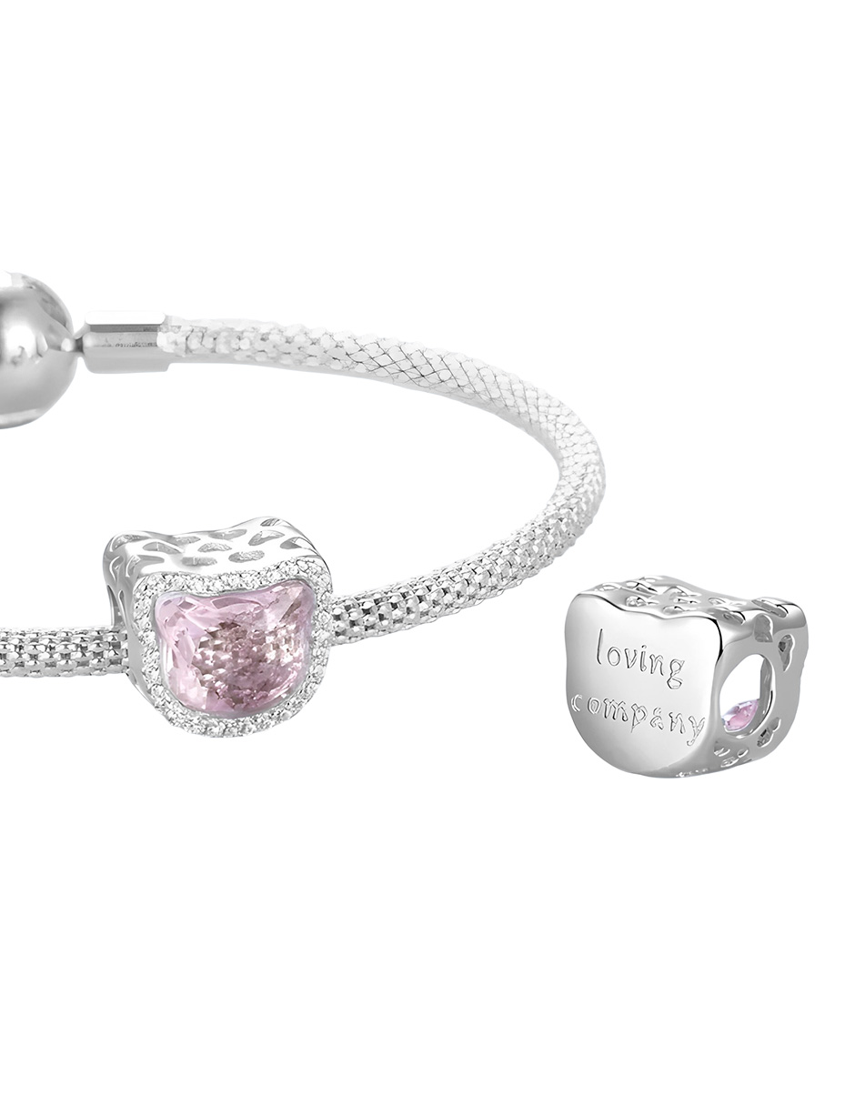 Foto 4 pulgar | Charm de Gato Miow de Plata P925 con Zirconia