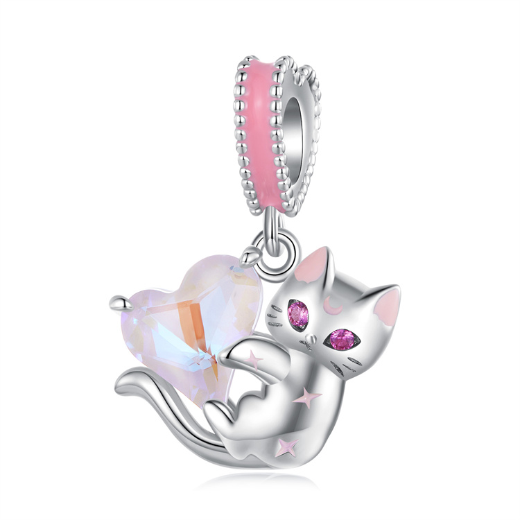Foto 2 pulgar | Colgante y Dije de Gato Miow Kiki Season 2023 de Plata P925 Zirconia