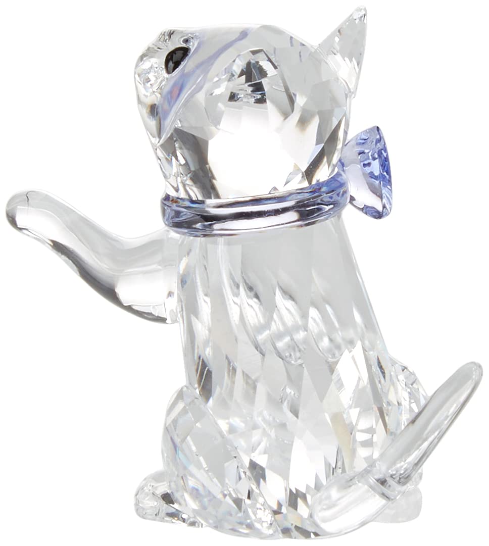 Foto 3 pulgar | Figura De Cristal Transparente Con Diseño De Gatito De Swarovski Y Cuello Color Lavanda - Venta Internacional.
