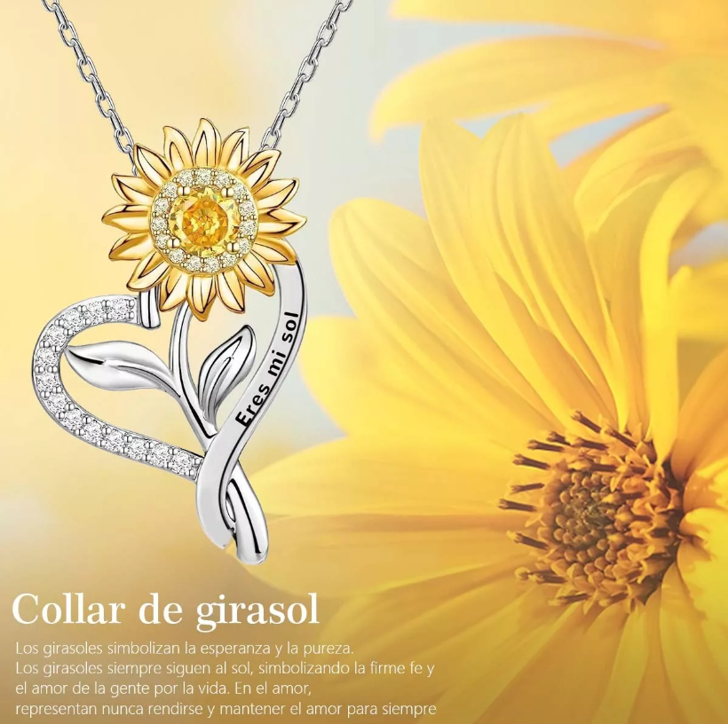 Foto 3 pulgar | Collar Xtellar De Girasol De Plata 925 Color Plata