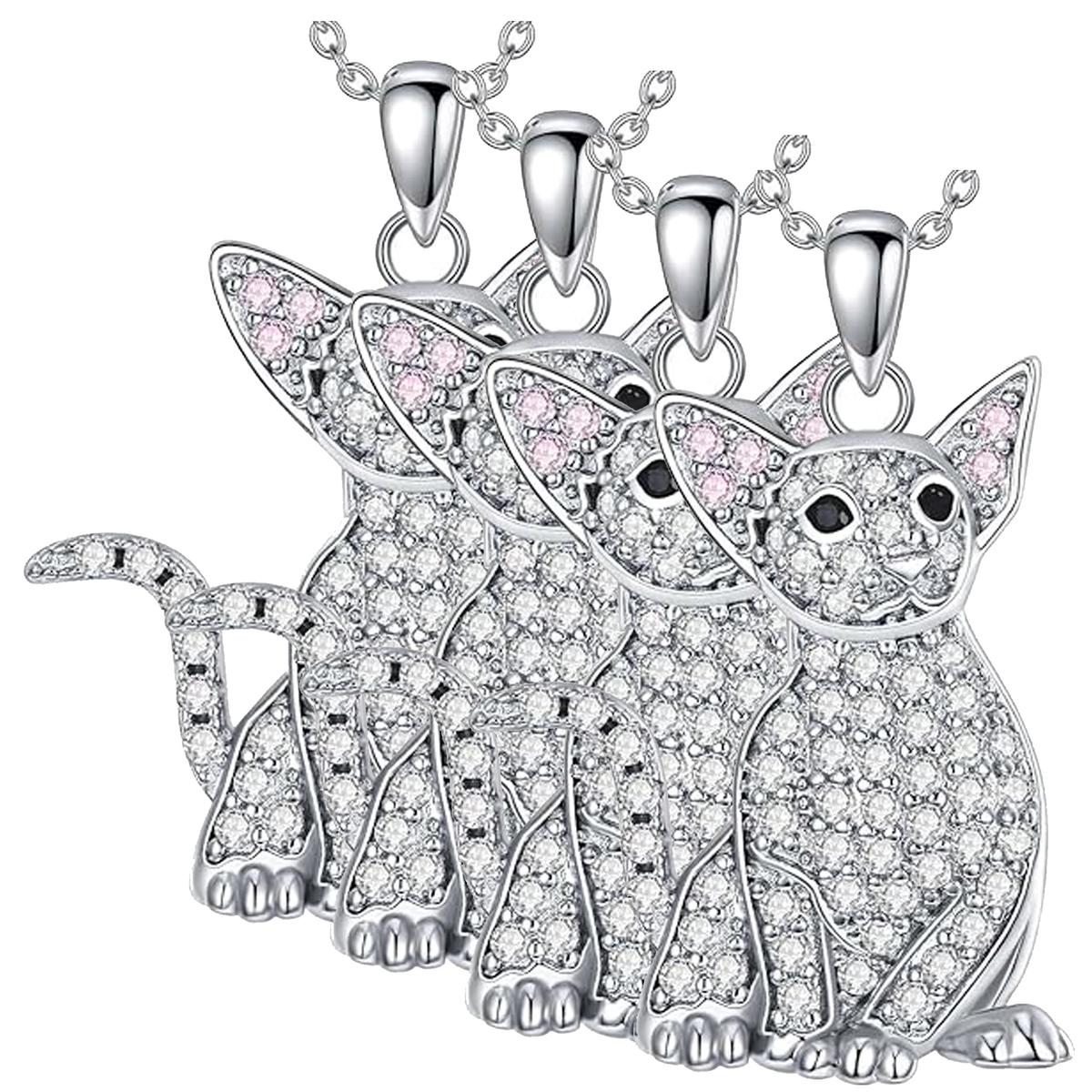 Foto 1 | Cadenas Bonitas De Gatos High Monaco  Mxgkn-004 4 Piezas Plata