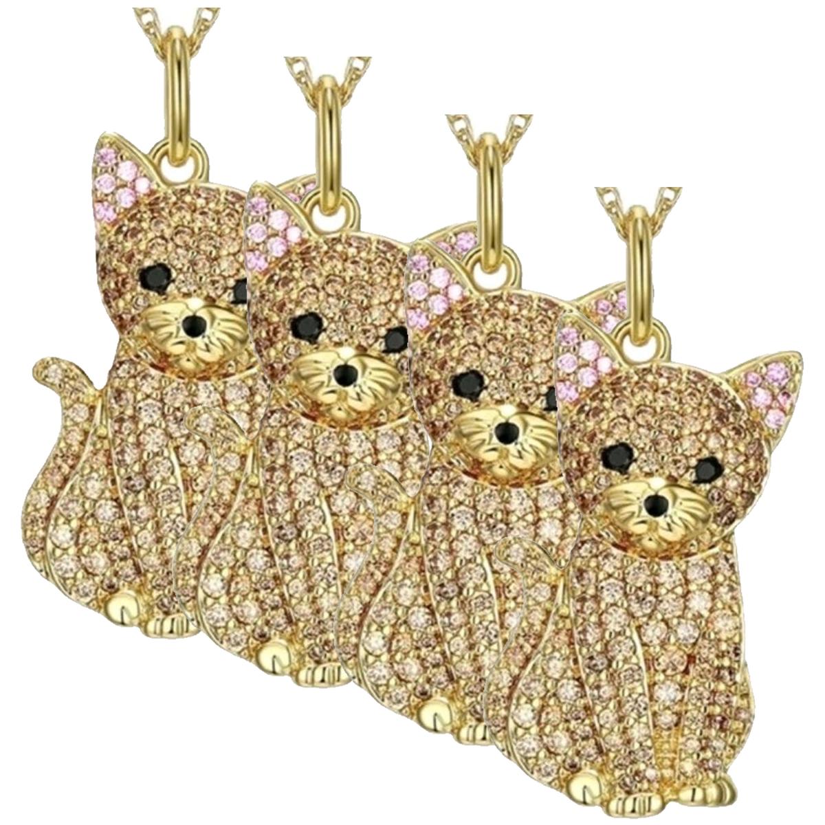 Foto 1 | Joyeria Con Temática De Gatos High Monaco  Mxohr-004 4 Piezas Oro