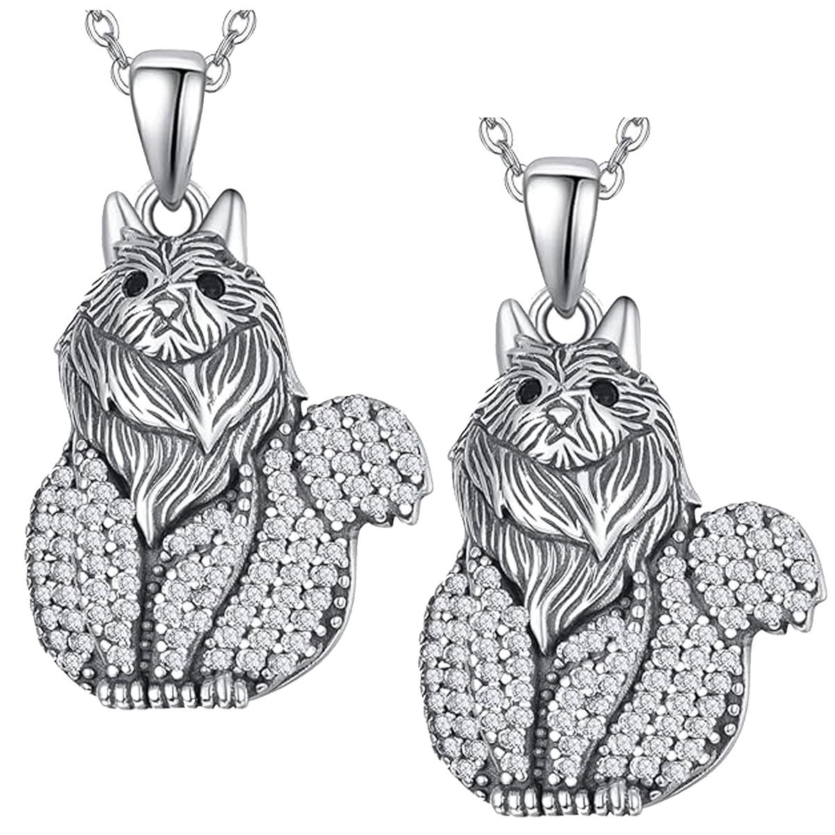 Foto 3 pulgar | Cadenas Con Dijes De Gatos High Monaco  Mxbgh-002 2 Piezas Plata