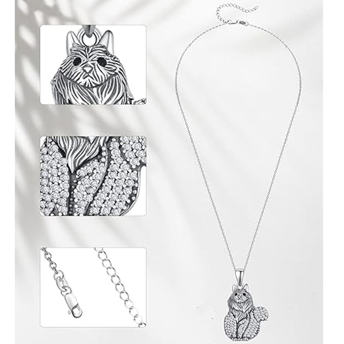 Foto 3 | Cadenas Con Dijes De Gatos High Monaco  Mxbgh-002 2 Piezas Plata