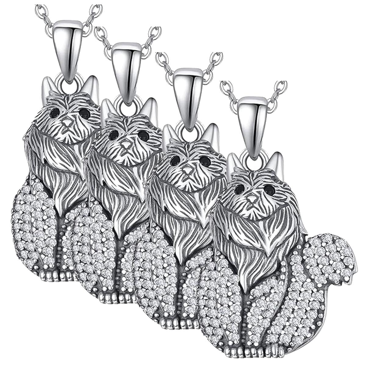 Foto 1 | Cadenas Con Dijes De Gatitos High Monaco  Mxbgh-004 4 Piezas Plata