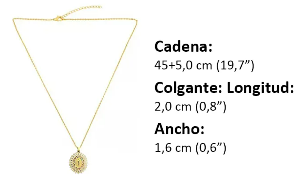 Foto 4 pulgar | Nuestra Xtellar Señora De Guadalupe Colgante Religioso Virgen María