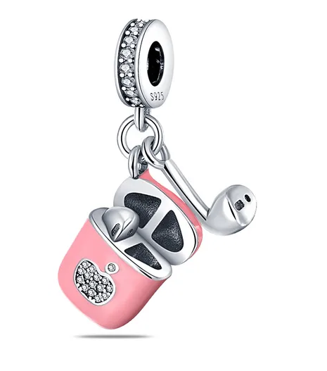 Foto 2 pulgar | Xtellar Dije Plata De Ley S925 Auriculares For Pulseras Color Rosa