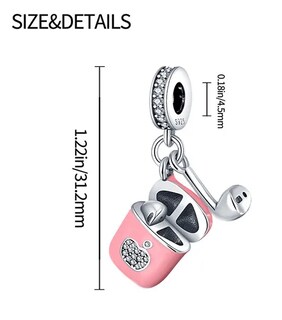 Foto 4 | Xtellar Dije Plata De Ley S925 Auriculares For Pulseras Color Rosa