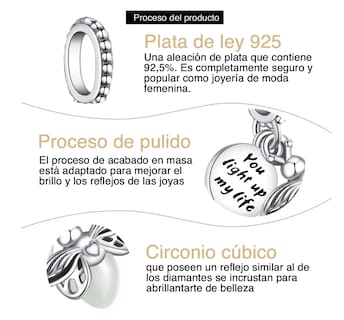 Foto 3 | Charm Evangeline Luciernaga Dijes Para Parejas Plata925+caja
