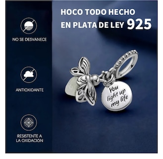 Foto 4 | Charm Evangeline Luciernaga Dijes Para Parejas Plata925+caja