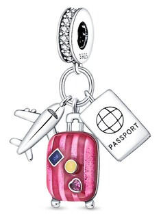 Foto 1 | 1 Pcs Dije Viajes En Avión De Plata 925 Premium Charm Color Global Travel C
