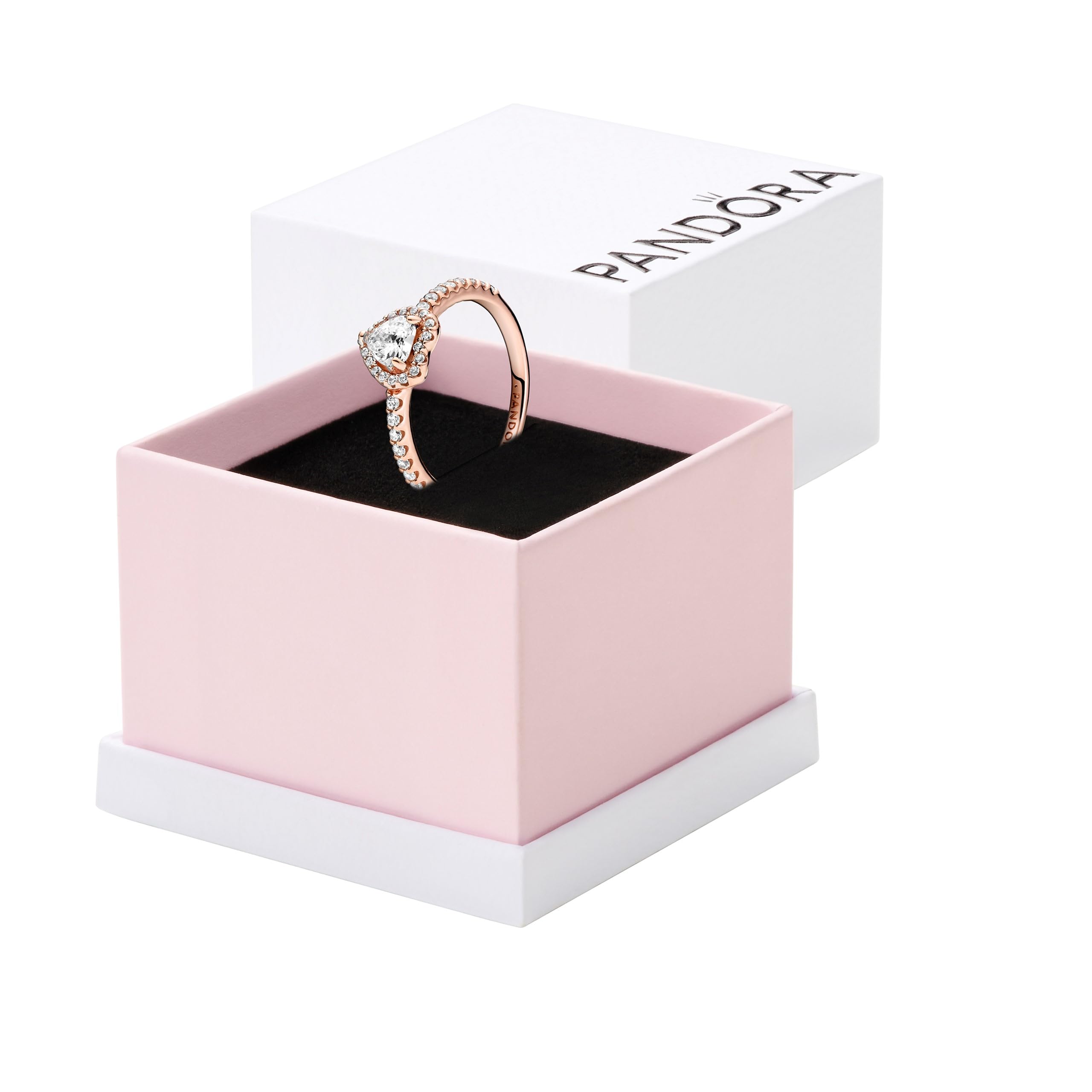 Foto 2 pulgar | Anillo Pandora Sparkling Elevated Heart Oro Rosado - Venta Internacional