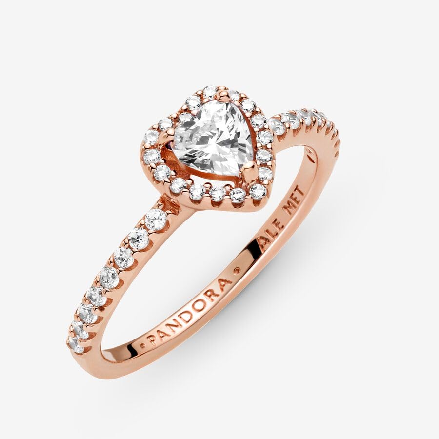 Foto 4 pulgar | Anillo Pandora Sparkling Elevated Heart Oro Rosado - Venta Internacional