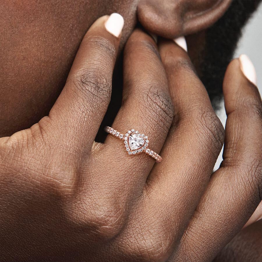 Foto 7 pulgar | Anillo Pandora Sparkling Elevated Heart Oro Rosado - Venta Internacional
