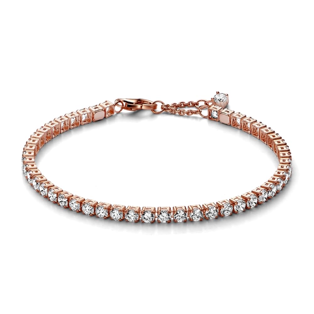Foto 3 pulgar | Pulsera Pandora Sparkling Tennis Oro Rosa - Venta Internacional