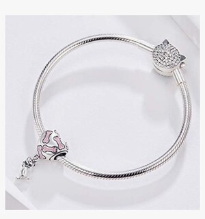 Foto 3 | Kit De 3 Charms De Mascotas Para Pulsera O Dijes, Perro Con Corazón, Hueso Con Patita Rosa, I Love My Dog Pla